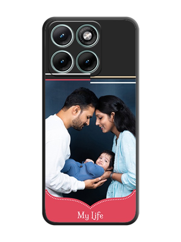 Custom Classic Plain Design with Name On Space Black Custom Soft Matte Mobile Back Cover - Motorola Edge 70 Fusion