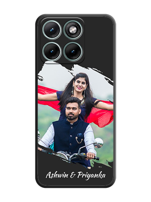 Custom Grunge Brush Strokes on Photo On Space Black Custom Soft Matte Mobile Back Cover - Motorola Edge 70 Fusion