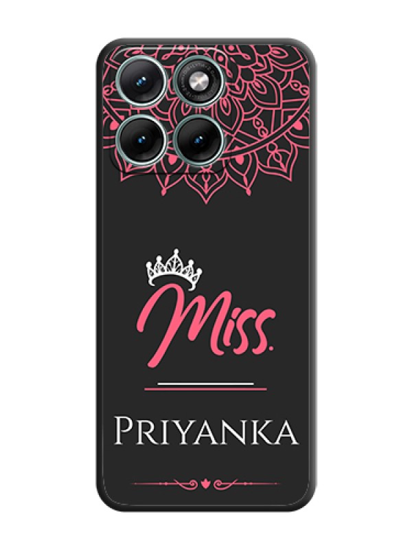 Custom Mrs Name with Floral Design On Space Black Custom Soft Matte Mobile Back Cover - Motorola Edge 70 Fusion