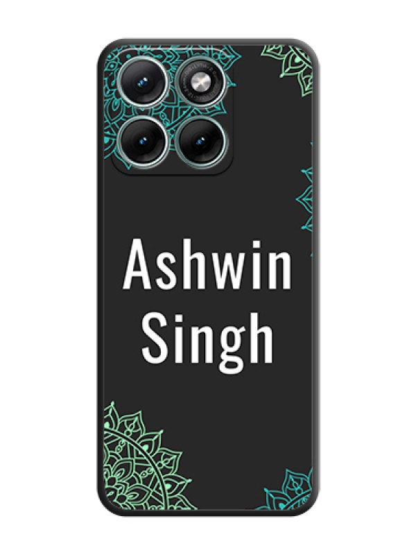 Custom Your Name with Floral Design On Space Black Custom Soft Matte Mobile Back Cover - Motorola Edge 70 Fusion