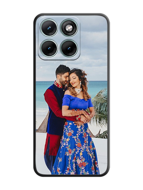 Custom Full Single Pic Upload On Space Black Custom Soft Matte Mobile Back Cover - Motorola Edge 70 Fusion