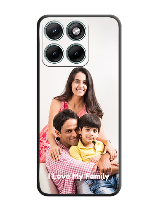 Custom Full Single Pic Upload With Text On Space Black Custom Soft Matte Mobile Back Cover - Motorola Edge 70 Fusion