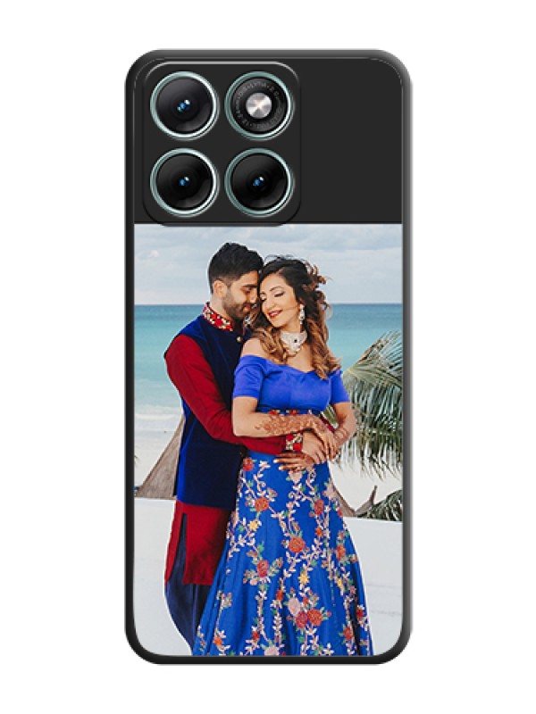 Custom Image Upload With Space Black Color On Custom Soft Matte Mobile Back Cover - Motorola Edge 70 Fusion