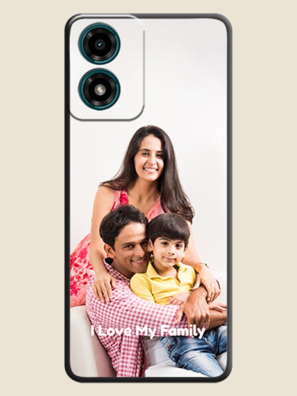 Custom Full Single Pic Upload With Text On Space Black Custom Soft Matte Mobile Back Cover - Motorola G04s