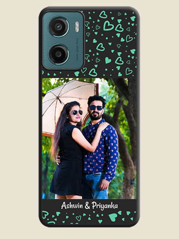 Custom Sea Green Indefinite Love Pattern on Photo On Space Black Custom Soft Matte Mobile Back Cover - Motorola G05