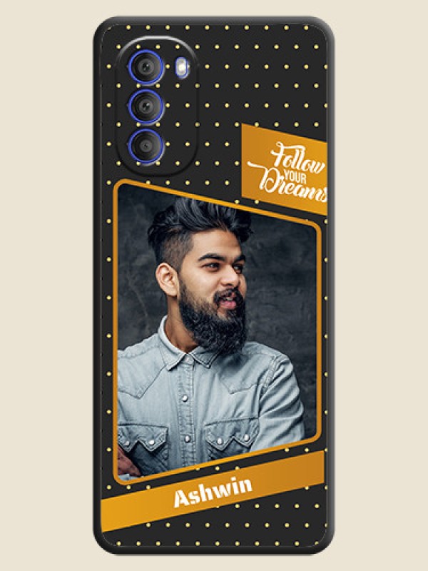 Custom Follow Your Dreams with White Dots on Space Black Custom Soft Matte Phone Cases - Motorola G51 5G