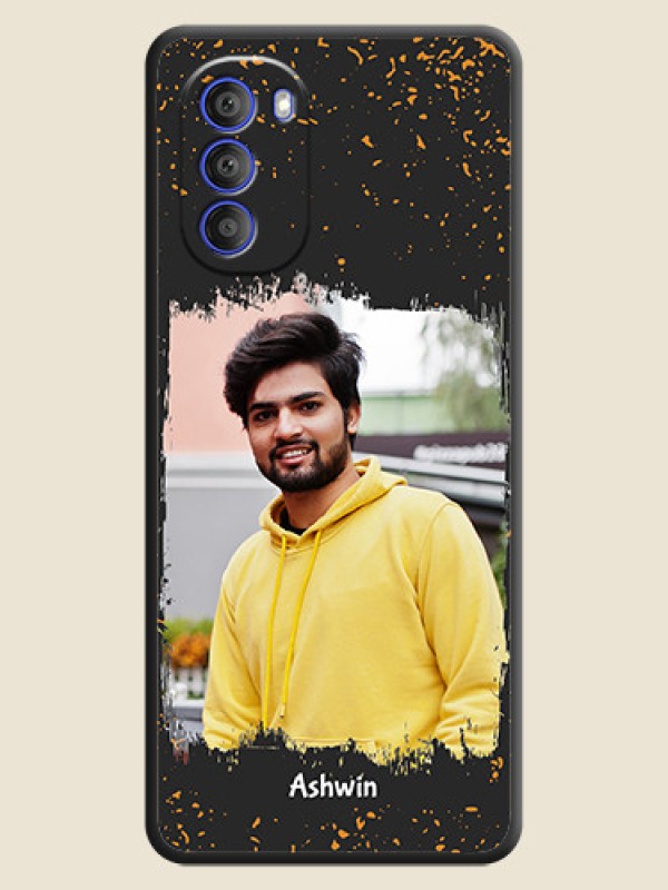 Custom Spray Free Design on Photo on Space Black Soft Matte Phone Cover - Motorola G51 5G