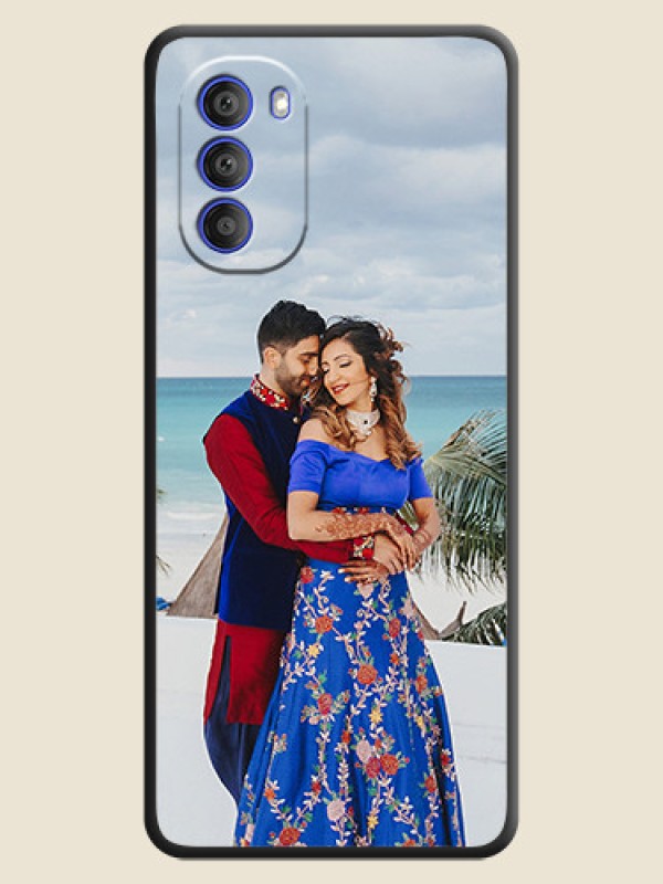 Custom Full Single Pic Upload On Space Black Personalized Soft Matte Phone Covers -Motorola G51 5G