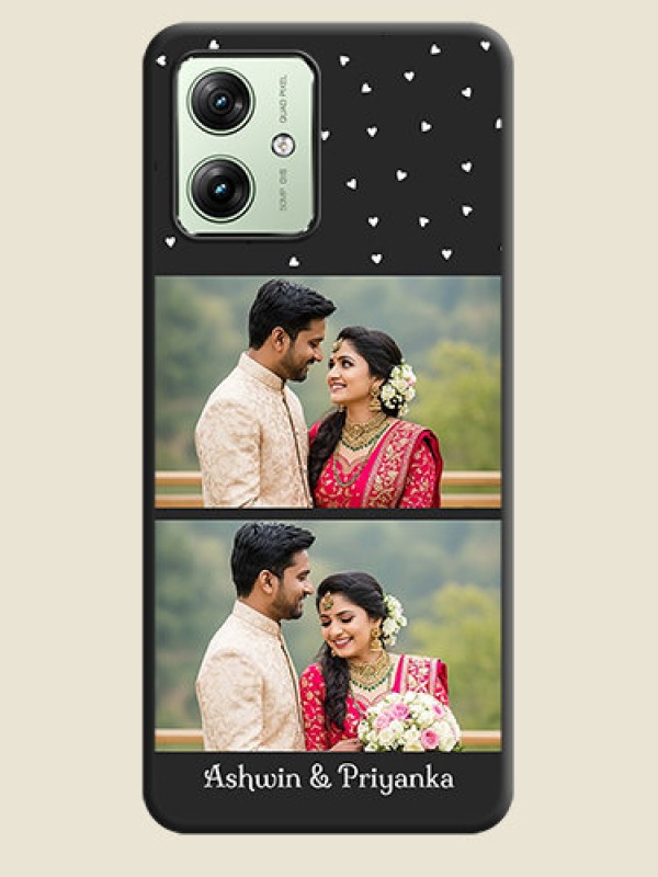 Custom Miniature Love Symbols with Name On Space Black Custom Soft Matte Mobile Back Cover - Motorola G54 5G