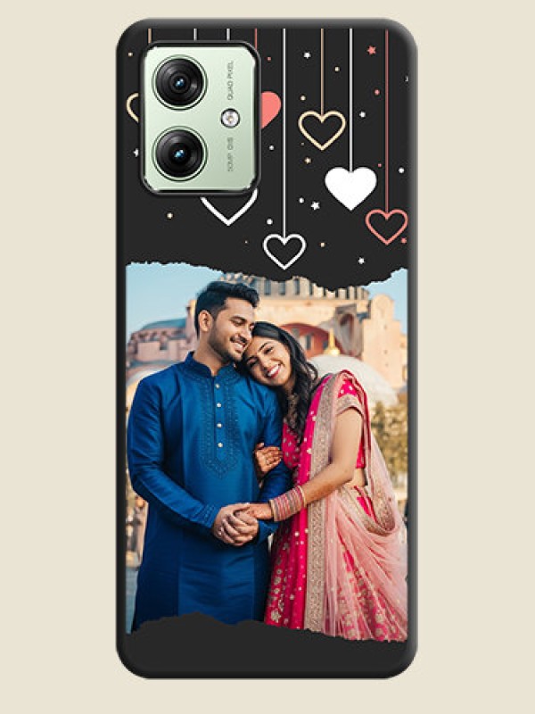 Custom Love Hangings with Splash Wave Picture On Space Black Custom Soft Matte Mobile Back Cover - Motorola G54 5G