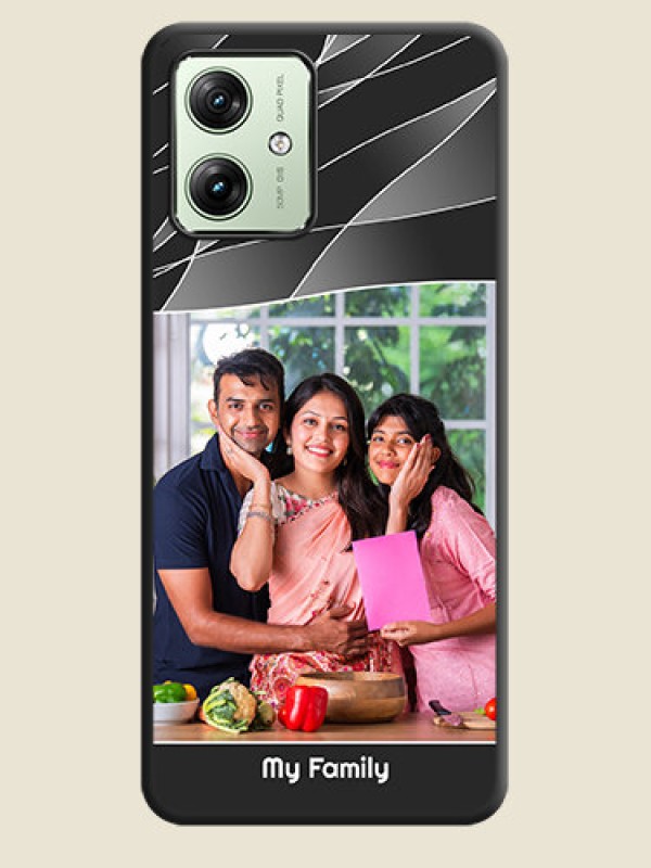 Custom Mixed Wave Lines on Photo On Space Black Custom Soft Matte Mobile Back Cover - Motorola G54 5G