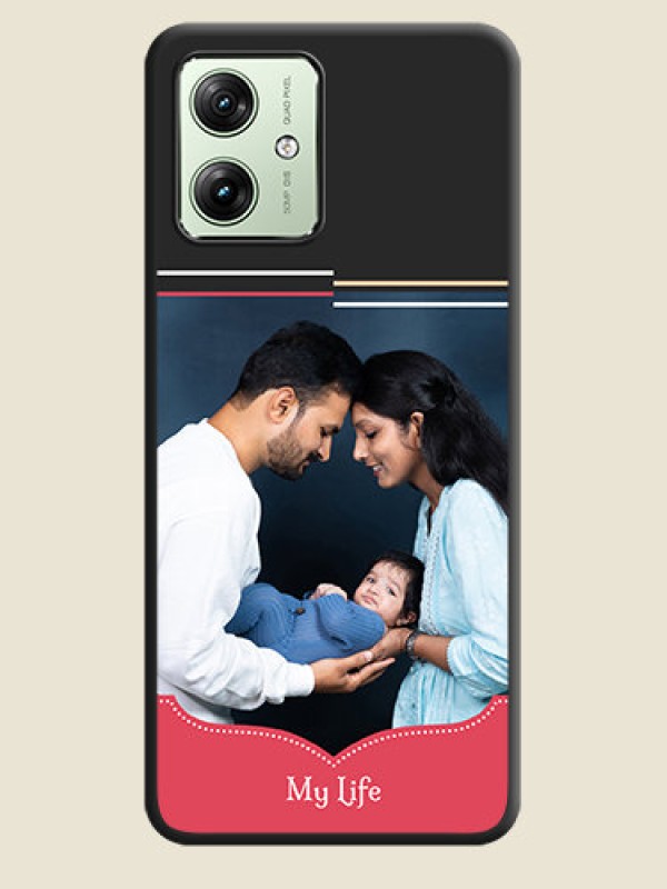 Custom Classic Plain Design with Name On Space Black Custom Soft Matte Mobile Back Cover - Motorola G54 5G