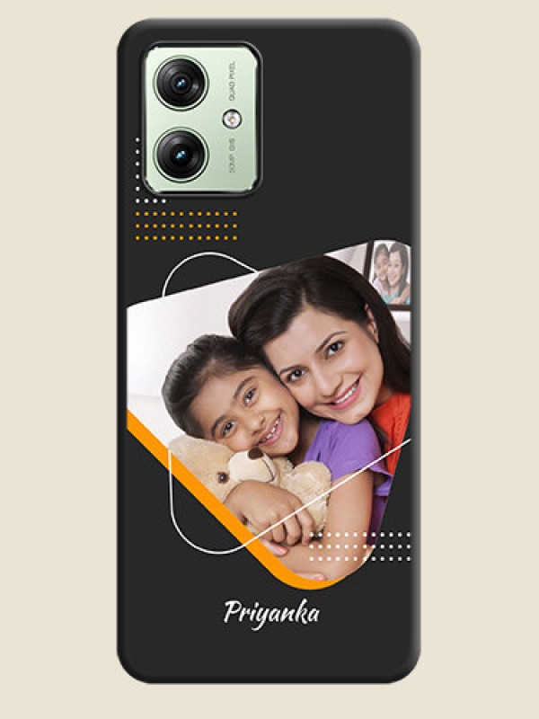 Custom Yellow Triangle on Photo On Space Black Custom Soft Matte Mobile Back Cover - Motorola G54 5G
