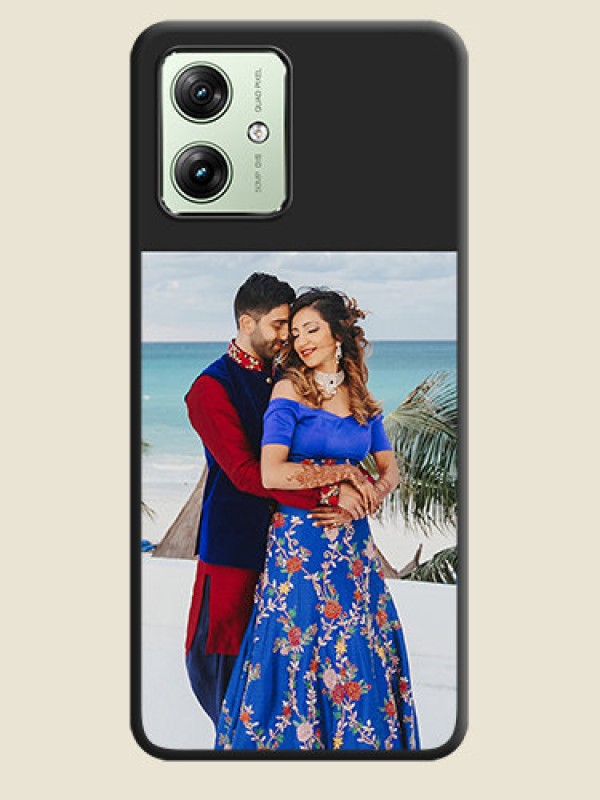 Custom Image Upload With Space Black Color On Custom Soft Matte Mobile Back Cover - Motorola G54 5G