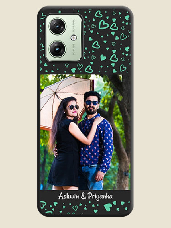 Custom Sea Green Indefinite Love Pattern - Photo on Space Black Soft Matte Mobile Cover - Motorola G64 5G