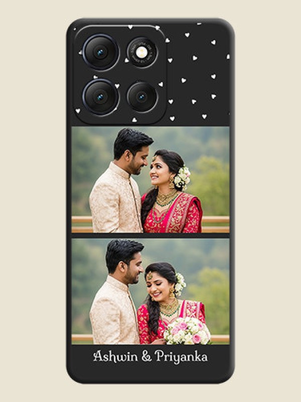 Custom Miniature Love Symbols with Name On Space Black Custom Soft Matte Mobile Back Cover - Motorola G86 Power 5G