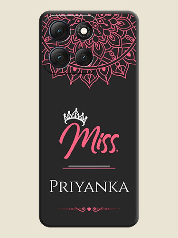 Custom Mrs Name with Floral Design On Space Black Custom Soft Matte Mobile Back Cover - Motorola G86 Power 5G