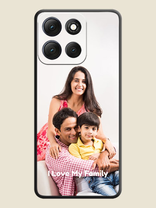 Custom Full Single Pic Upload With Text On Space Black Custom Soft Matte Mobile Back Cover - Motorola G86 Power 5G