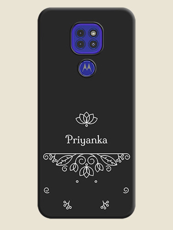 Custom Lotus Garden Custom Text On Space Black Personalized Soft Matte Phone Covers -Motorola G9