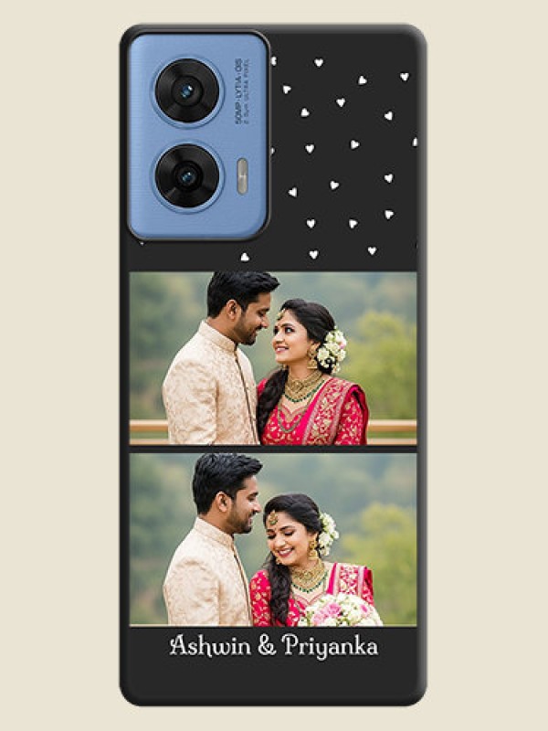 Custom Miniature Love Symbols with Name On Space Black Custom Soft Matte Mobile Back Cover - Motorola G96 5G