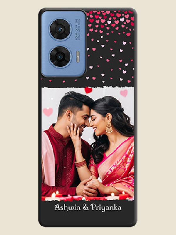 Custom Fall in Love with Your Partner on Photo On Space Black Custom Soft Matte Mobile Back Cover - Motorola G96 5G