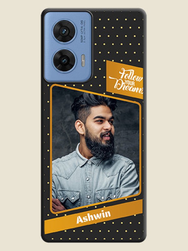 Custom Follow Your Dreams with White Dots On Space Black Custom Soft Matte Mobile Back Cover - Motorola G96 5G