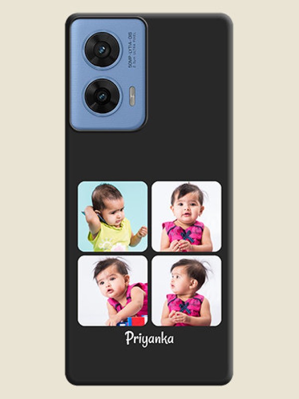 Custom Floral Art with 6 Image Holder on Photo On Space Black Custom Soft Matte Mobile Back Cover - Motorola G96 5G