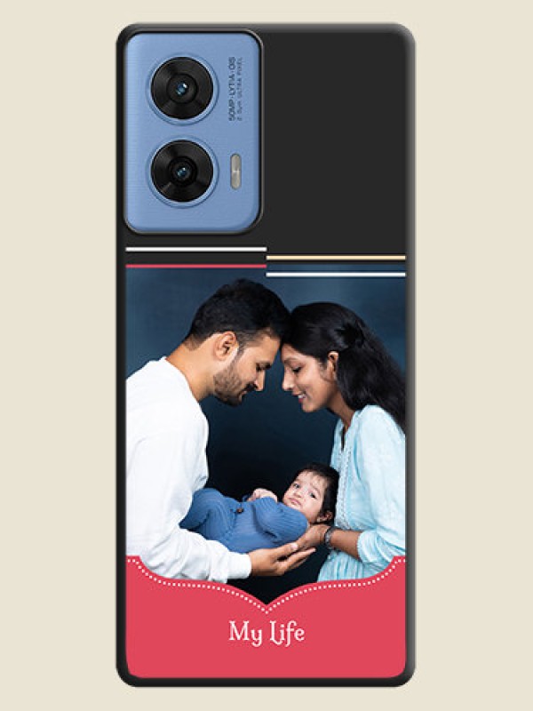 Custom Classic Plain Design with Name On Space Black Custom Soft Matte Mobile Back Cover - Motorola G96 5G