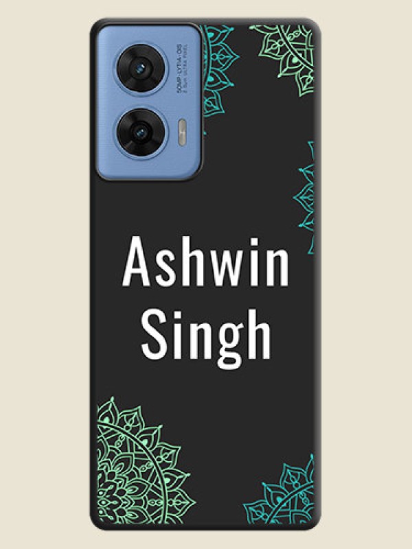 Custom Your Name with Floral Design On Space Black Custom Soft Matte Mobile Back Cover - Motorola G96 5G