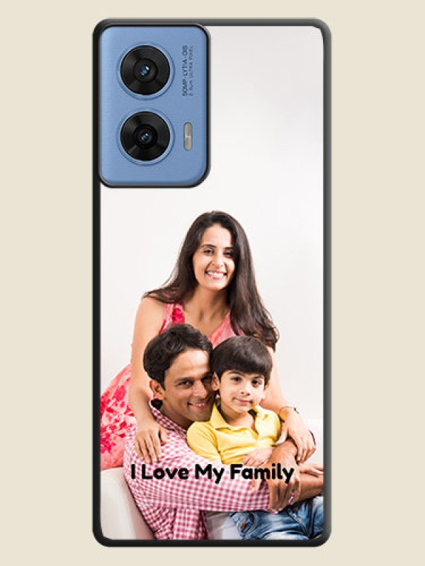 Custom Full Single Pic Upload With Text On Space Black Custom Soft Matte Mobile Back Cover - Motorola G96 5G