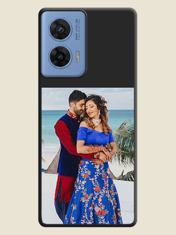 Custom Image Upload With Space Black Color On Custom Soft Matte Mobile Back Cover - Motorola G96 5G