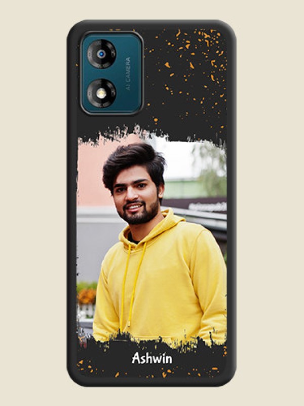 Custom Spray Free Design on Photo on Space Black Soft Matte Phone Cover - Motorola Moto E13