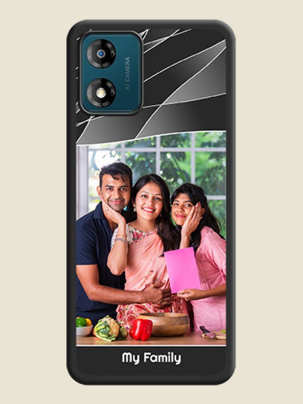 Custom Mixed Wave Lines on Photo on Space Black Soft Matte Mobile Cover - Motorola Moto E13