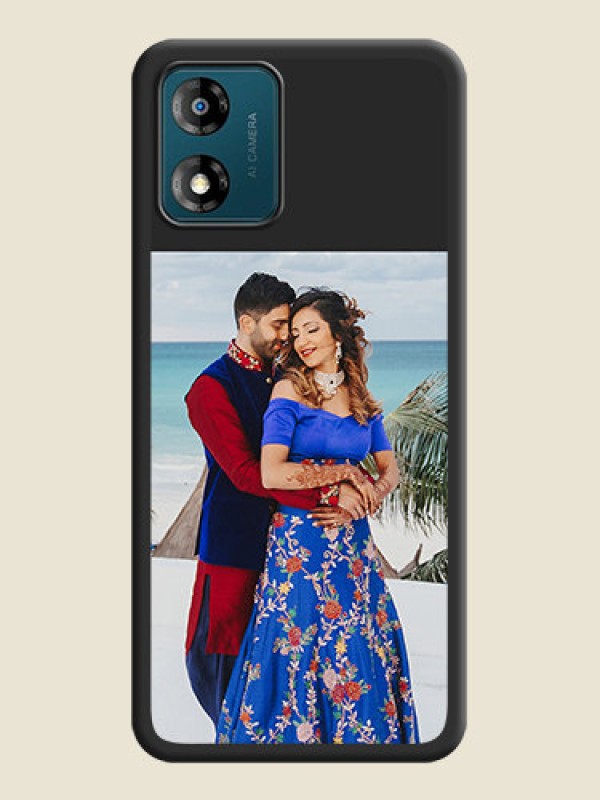 Custom Image Upload With Space Black Color On Custom Soft Matte Mobile Back Cover - Motorola Moto E13