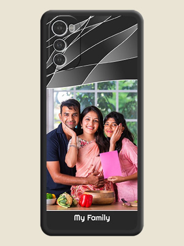 Custom Mixed Wave Lines on Photo on Space Black Soft Matte Mobile Cover - Motorola Moto E32s