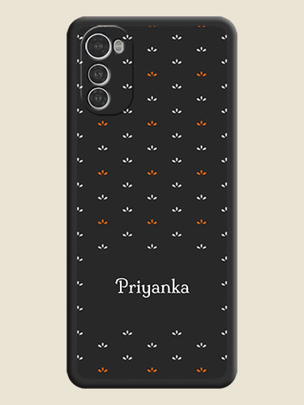 Custom Simple Pattern With Custom Text On Space Black Personalized Soft Matte Phone Covers -Motorola Moto E32S