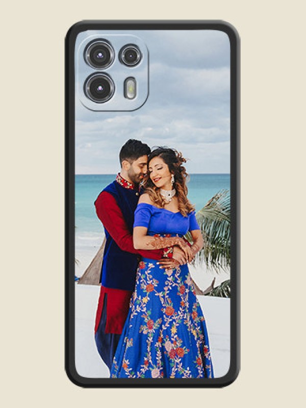 Custom Full Single Pic Upload On Space Black Personalized Soft Matte Phone Covers -Motorola Moto Edge 20 Fusion 5G