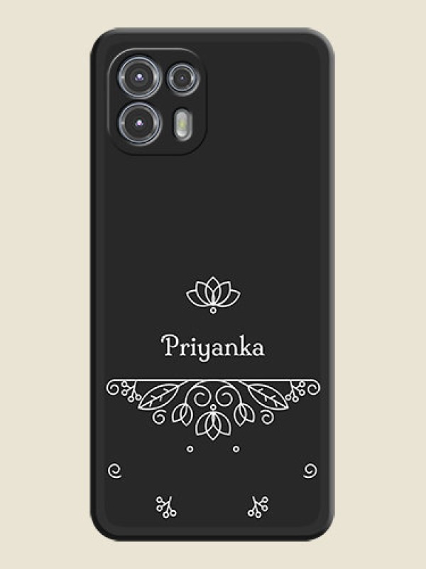 Custom Lotus Garden Custom Text On Space Black Personalized Soft Matte Phone Covers -Motorola Moto Edge 20 Fusion 5G