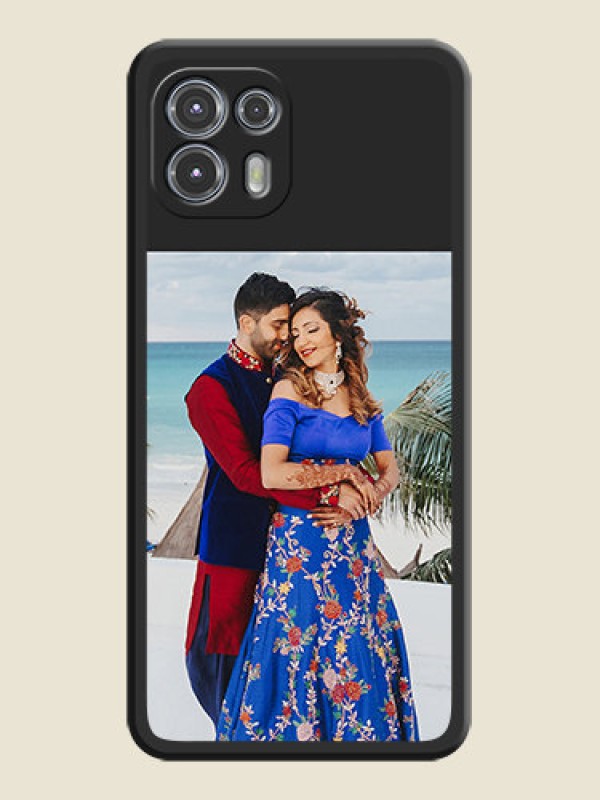Custom Image Upload With Space Black Color On Custom Soft Matte Mobile Back Cover - Motorola Moto Edge 20 Fusion 5G