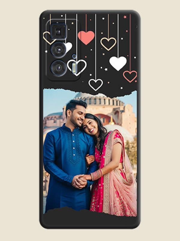 Custom Love Hangings with Splash Wave Picture on Space Black Custom Soft Matte Phone Back Cover - Moto Edge 20 Pro