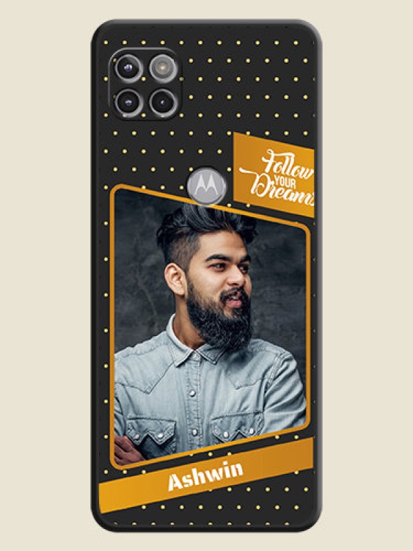Custom Follow Your Dreams with White Dots on Space Black Custom Soft Matte Phone Cases - Motorola Moto G 5G