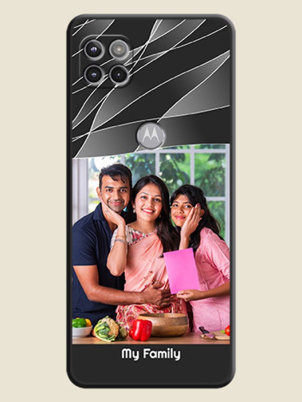 Custom Mixed Wave Lines on Photo on Space Black Soft Matte Mobile Cover - Motorola Moto G 5G