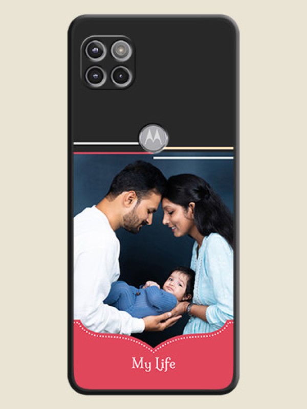 Custom Classic Plain Design with Name on Photo on Space Black Soft Matte Phone Cover - Motorola Moto G 5G