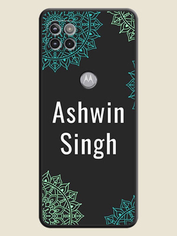 Custom Your Name with Floral Design on Space Black Custom Soft Matte Back Cover - Motorola Moto G 5G