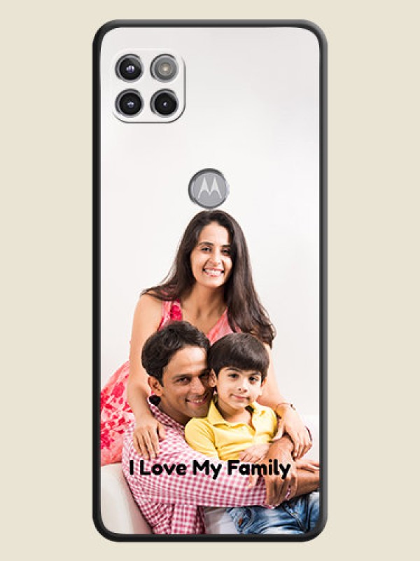 Custom Full Single Pic Upload With Text On Space Black Personalized Soft Matte Phone Covers -Motorola Moto G 5G