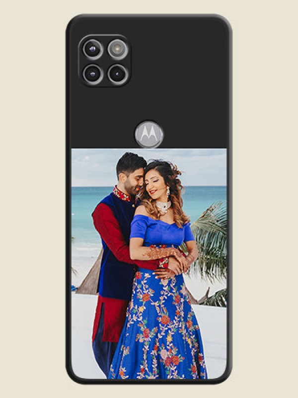 Custom Image Upload With Space Black Color On Custom Soft Matte Mobile Back Cover - Motorola Moto G 5G