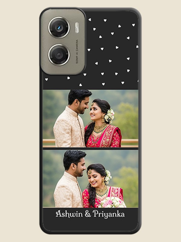 Custom Miniature Love Symbols with Name On Space Black Custom Soft Matte Mobile Back Cover - Motorola Moto G06 Power