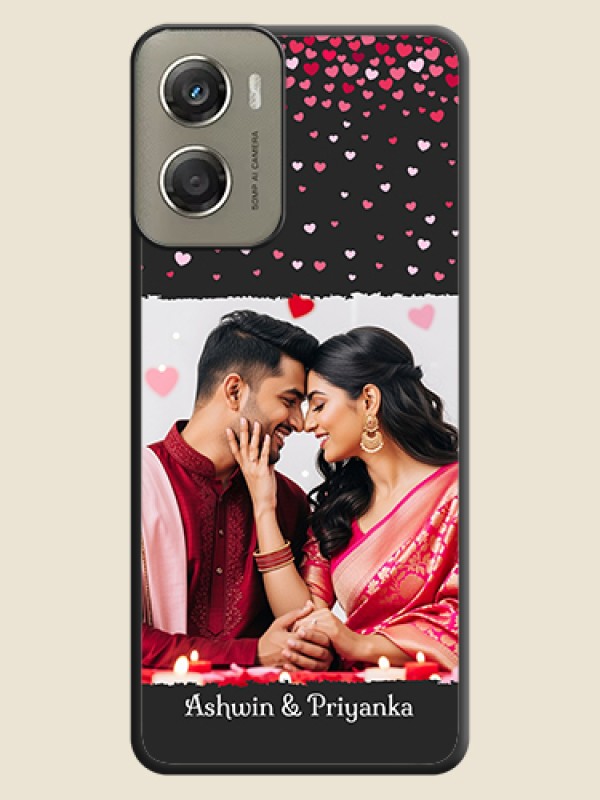 Custom Fall in Love with Your Partner on Photo On Space Black Custom Soft Matte Mobile Back Cover - Motorola Moto G06 Power