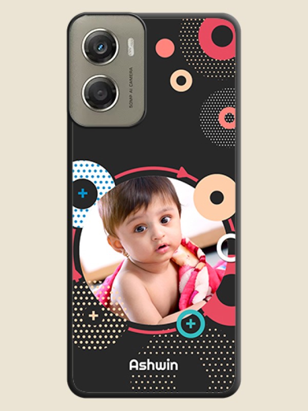 Custom Multicoloured Round Image On Space Black Custom Soft Matte Mobile Back Cover - Motorola Moto G06 Power