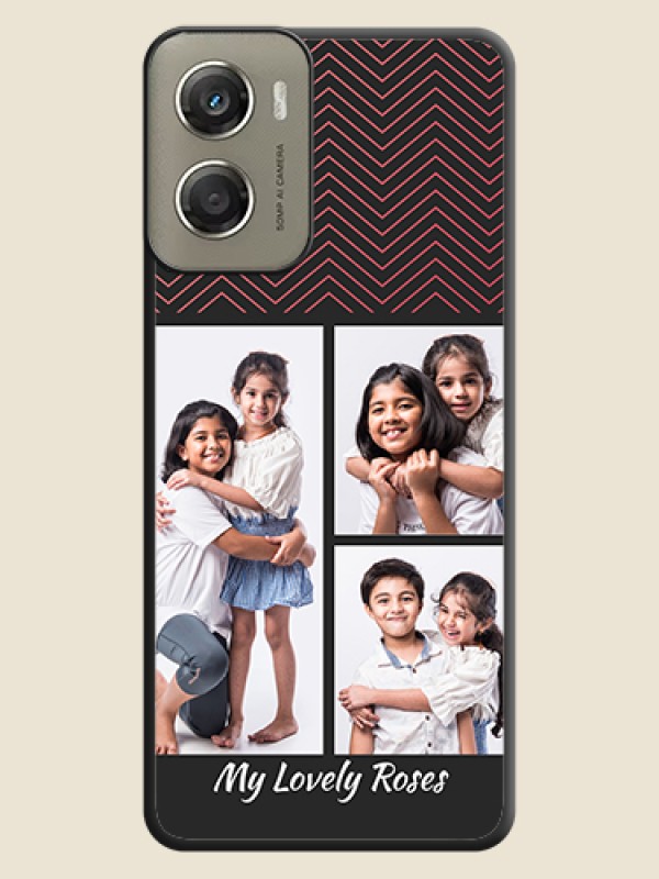 Custom Wave Pattern with 3 Image Holder On Space Black Custom Soft Matte Mobile Back Cover - Motorola Moto G06 Power